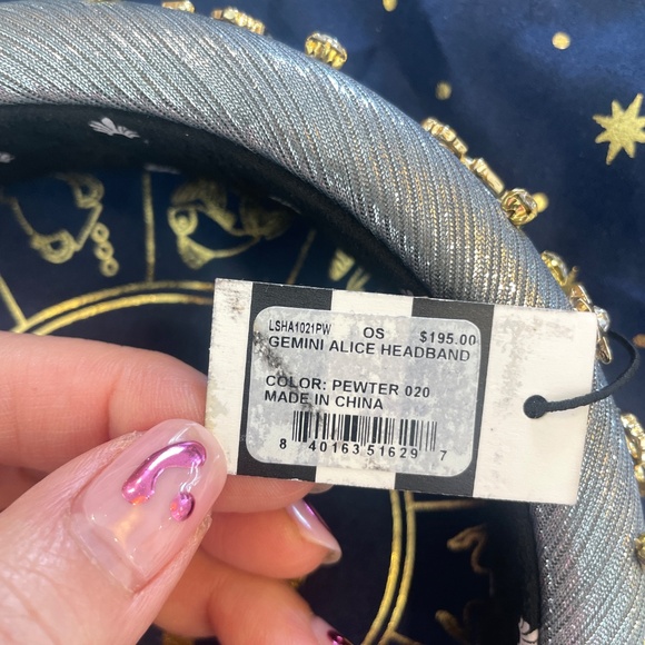 Lele Sadoughi Zodiac Gemini Alice Headband in Pewter Gray - Picture 7 of 10